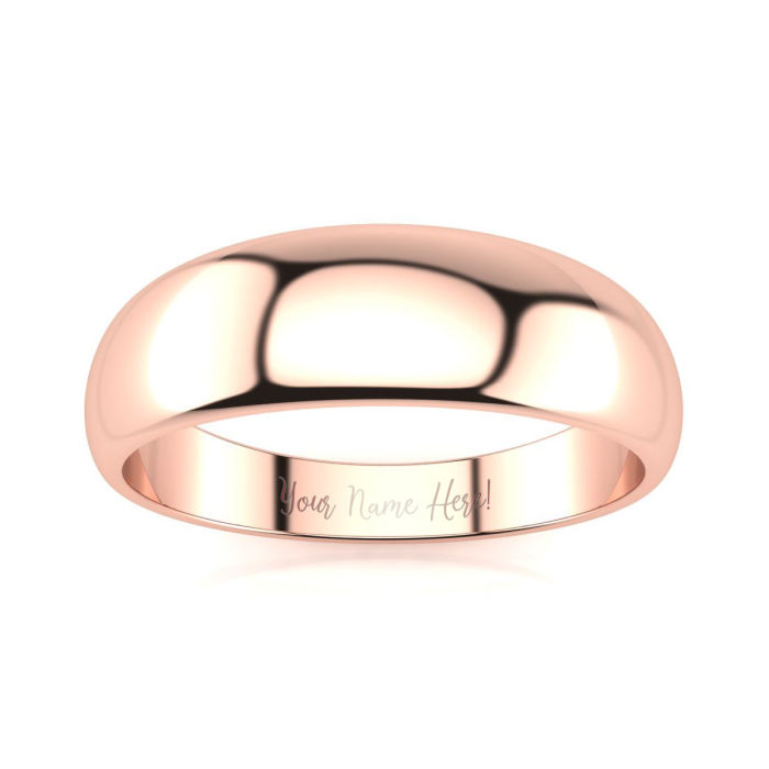 Wedding Bands 10K Rose Gold 6MM Heavy Tapered Ladies and Mens Wedding